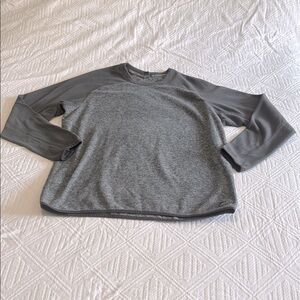 Eddie Bauer Two Tone Charcoal Fleece Pullover Size Large